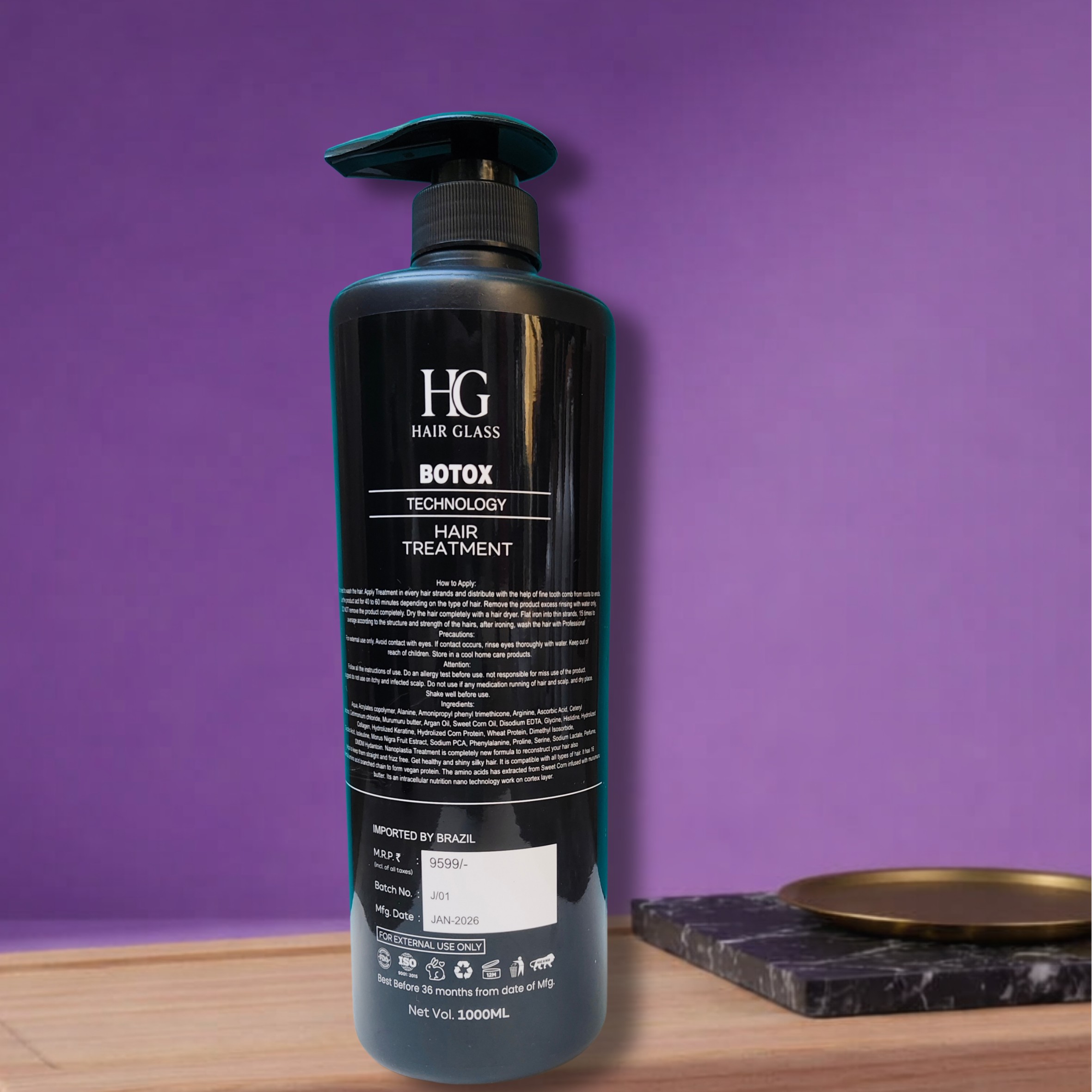 HG Hair Glass Botox Technology Hair Treatment No. 2 (1000ml) – Professional Luxury Repair System - Image 2