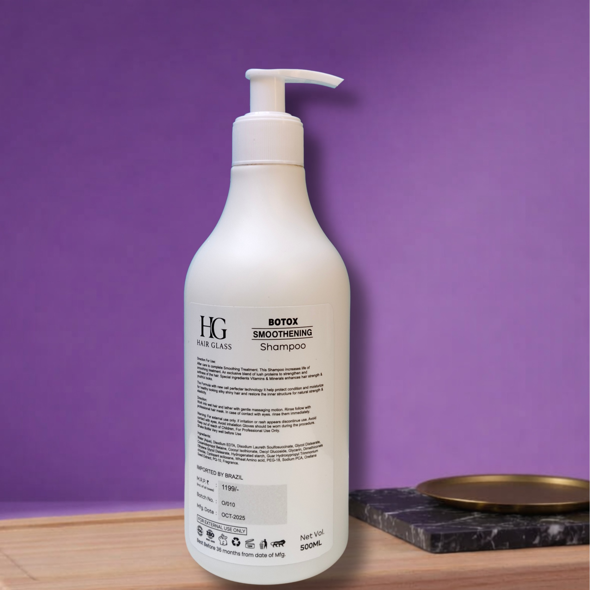 HG Hair Glass Botox Smoothing Shampoo (500ml) – Professional Frizz Control Formula - Image 2