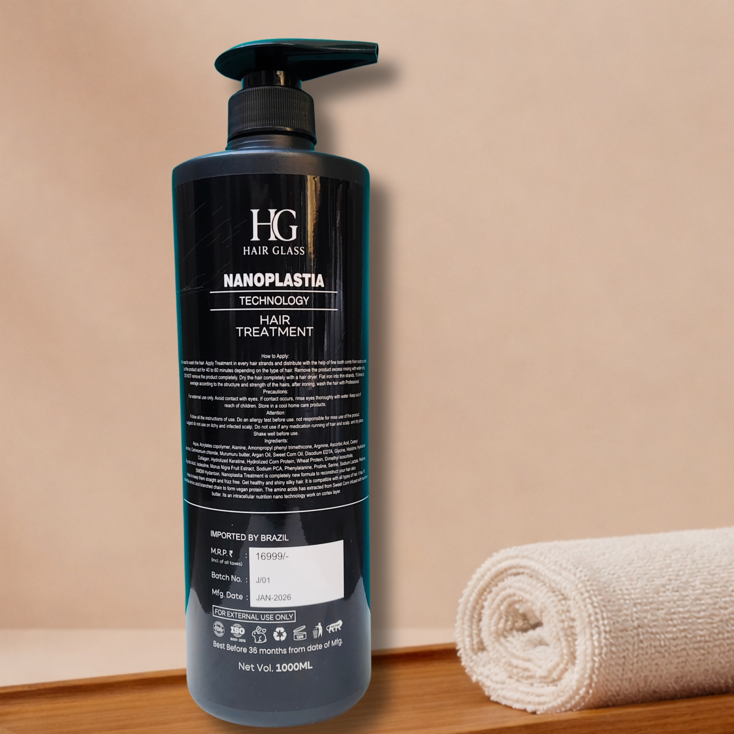 HG Hair Glass Nanoplastia Technology Hair Treatment No. 2 (1000ml) – Professional Straight & Frizz Control System - Image 2