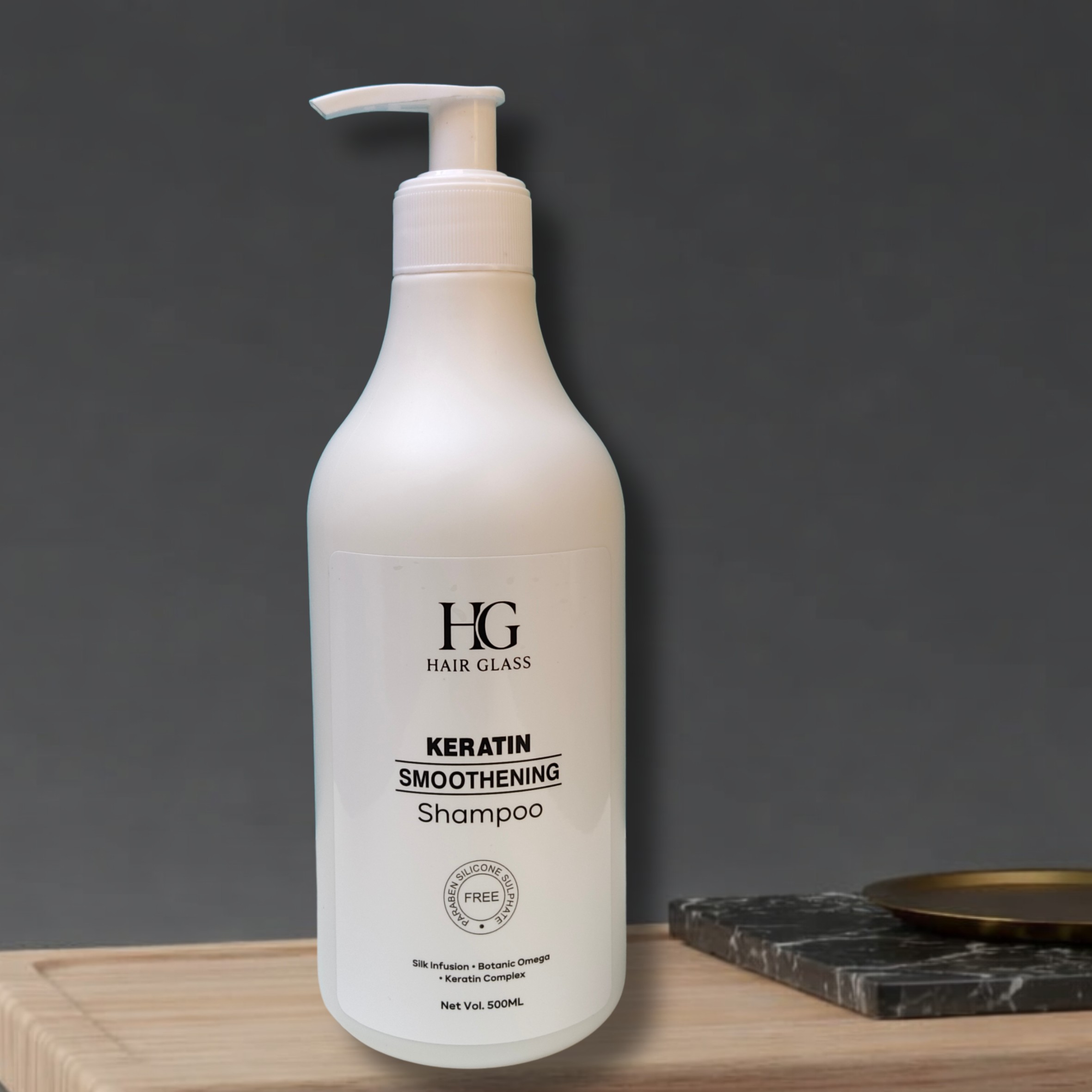 HG Hair Glass Keratin Smoothing Shampoo (500ml) – Frizz Control & Shine Formula