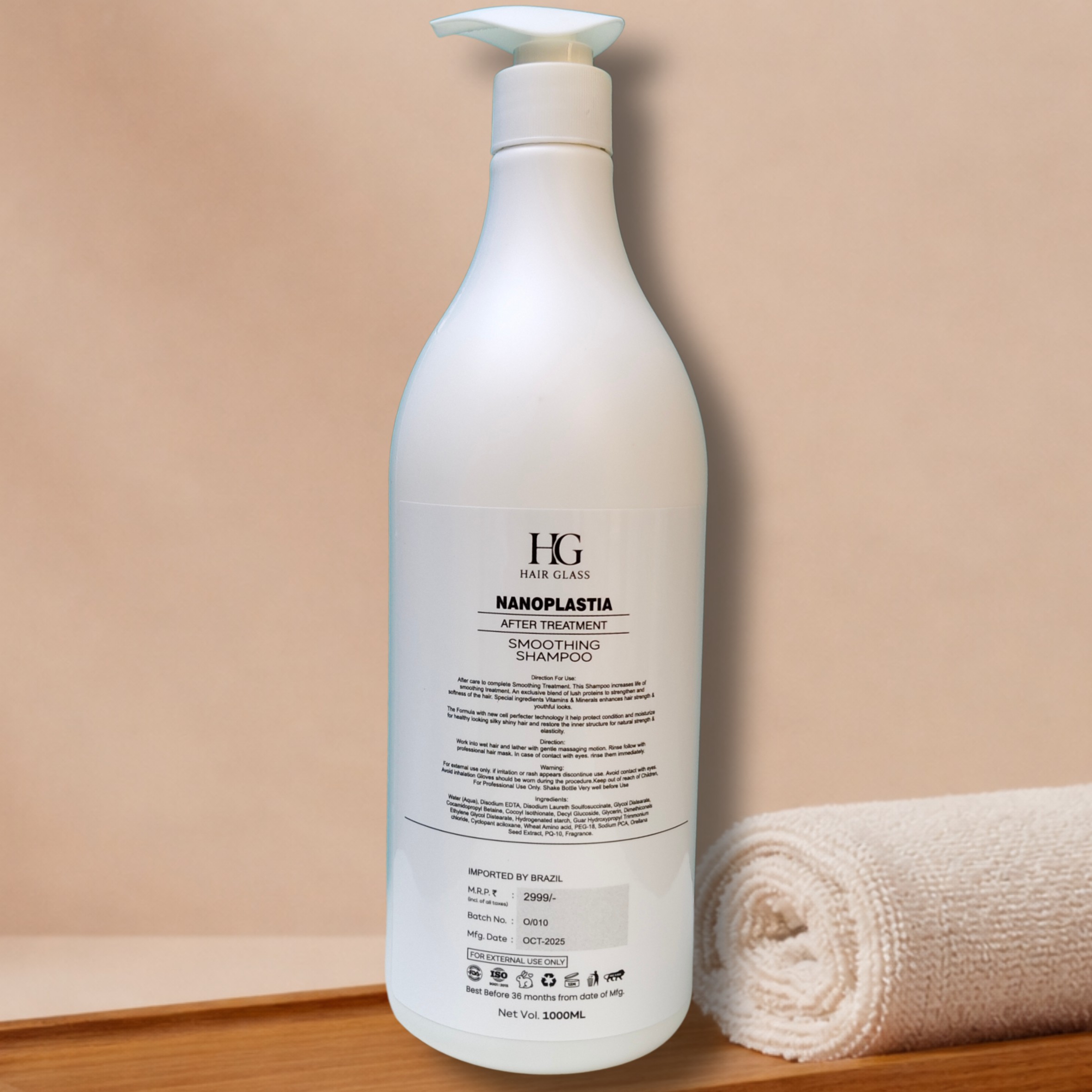 HG Hair Glass Nanoplastia After Treatment Smoothing Shampoo No. 3 (1000ml) - Image 2