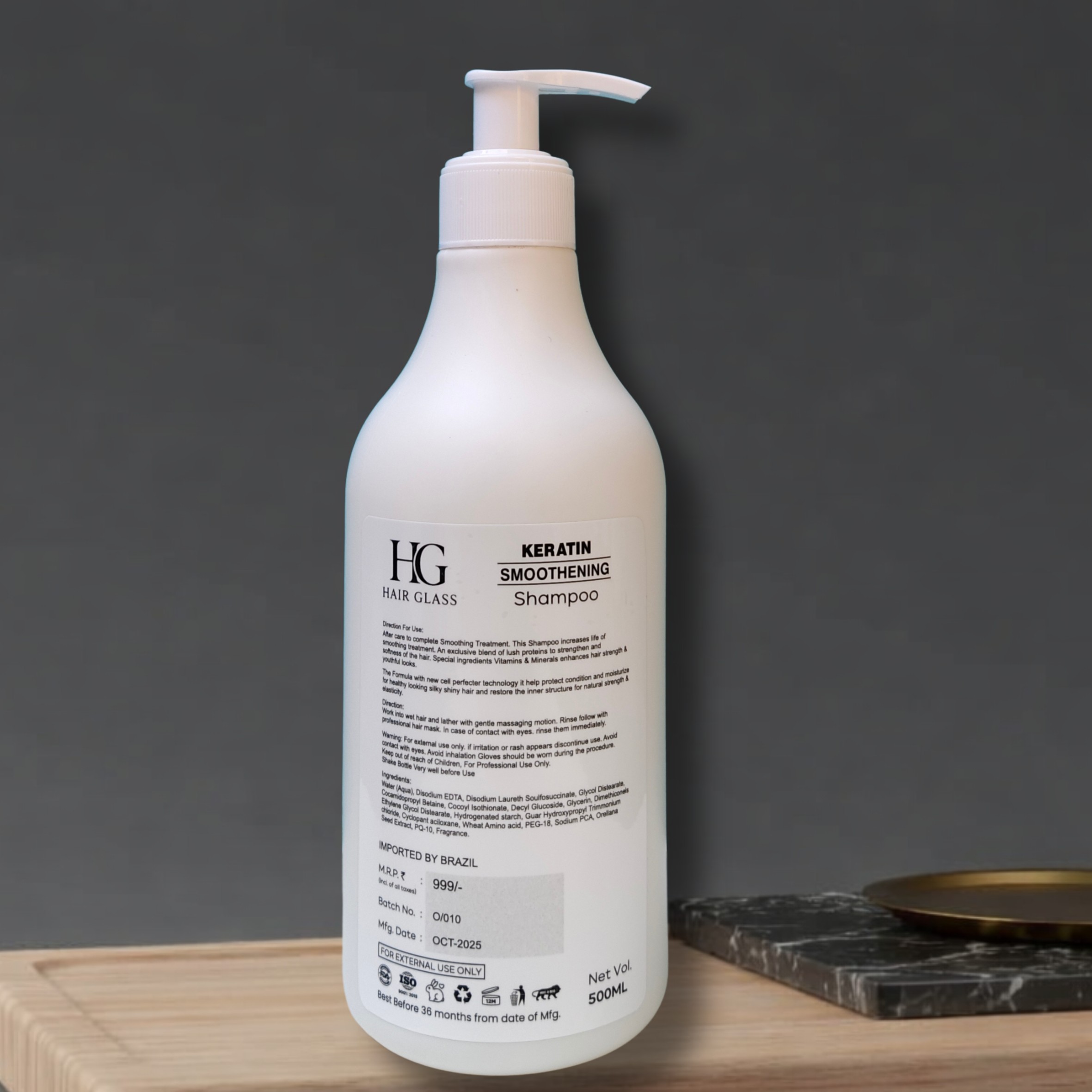 HG Hair Glass Keratin Smoothing Shampoo (500ml) – Frizz Control & Shine Formula - Image 2