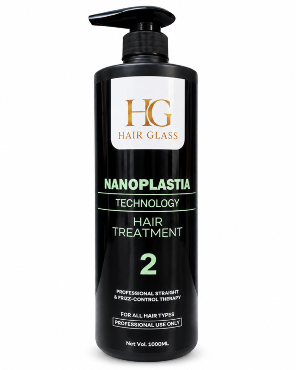 HG Hair Glass Nanoplastia Technology Hair Treatment No. 2 (1000ml) – Professional Straight & Frizz Control System