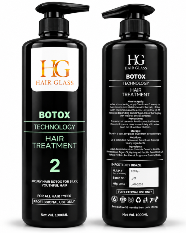 HG Hair Glass Botox Technology Hair Treatment No. 2 (1000ml) – Professional Luxury Repair System