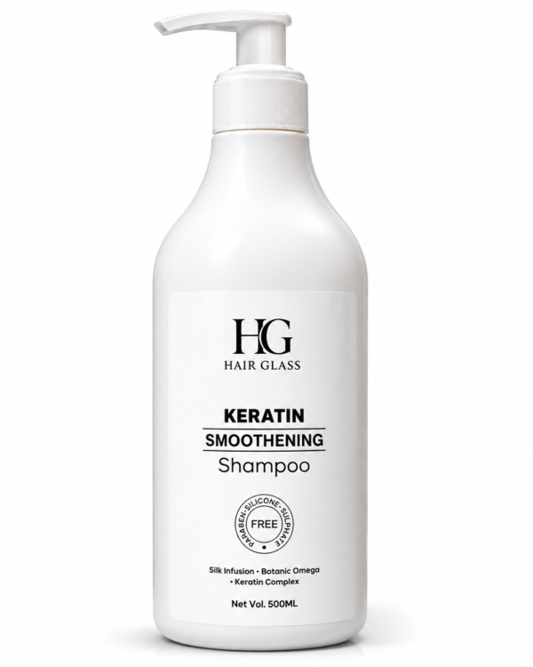 HG Hair Glass Keratin Smoothing Shampoo (500ml) – Frizz Control & Shine Formula