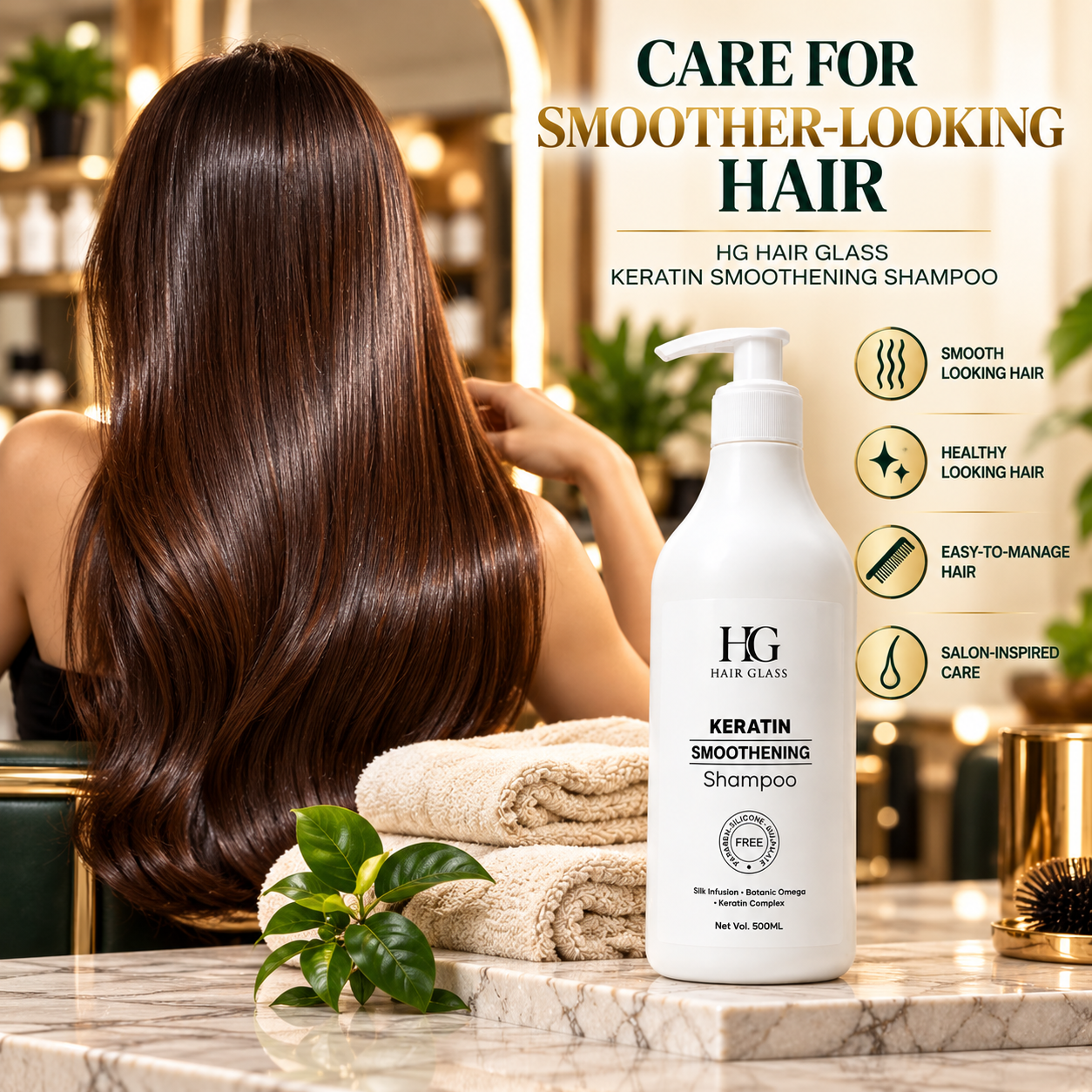 HG Hair Glass Nanoplastia After Treatment Smoothing Shampoo No. 3 (1000ml) - Image 6