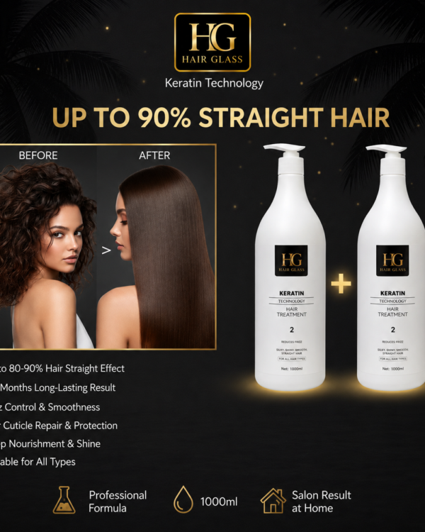 HG Keratin Hair Treatment – Buy 1 Get 1 Free | 2×1000ml