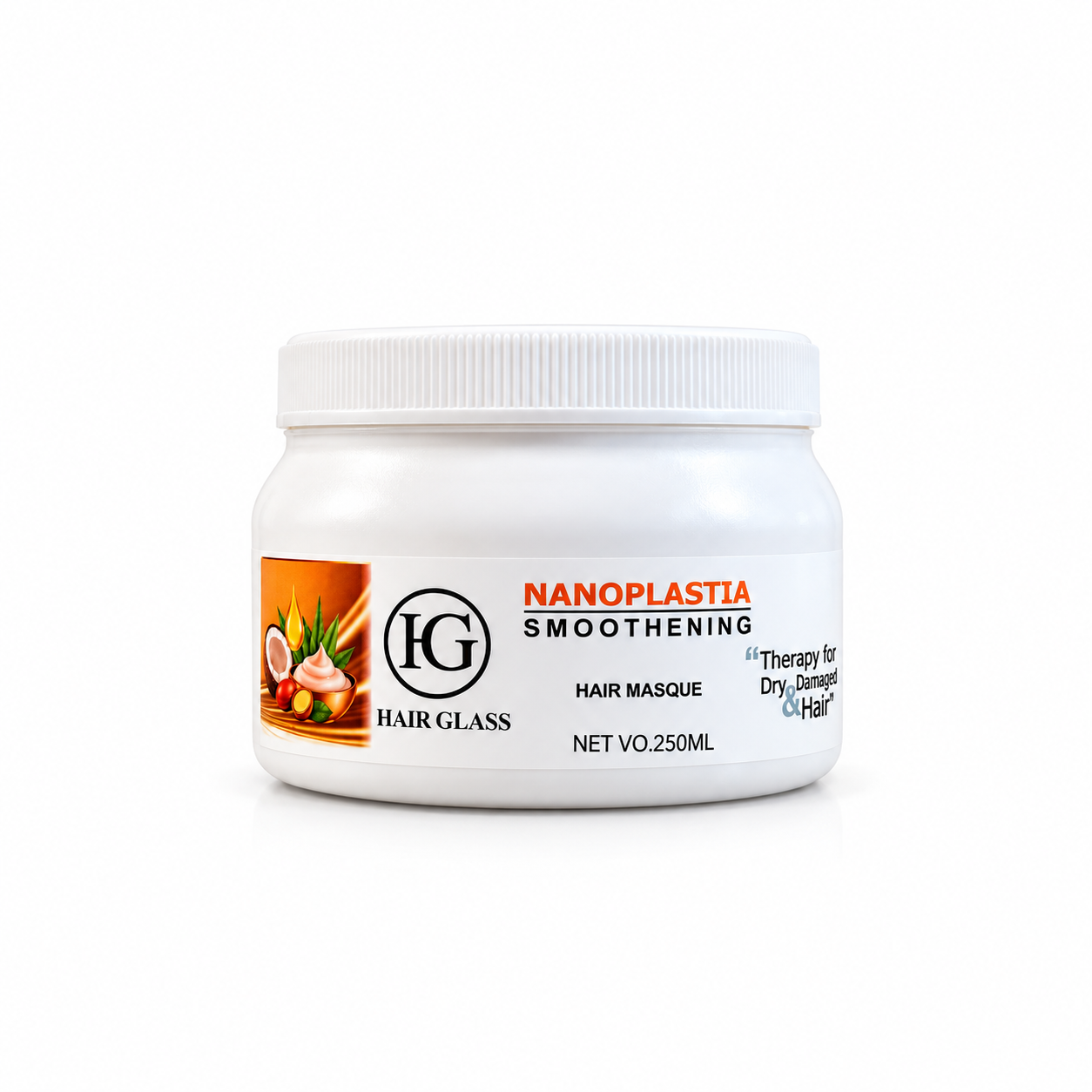 HG Hair Glass Nanoplastia Smoothing Hair Masque 250 ml – Professional Hair Care Mask for Dry and Damaged Hair